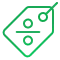 Green icon of discount tag